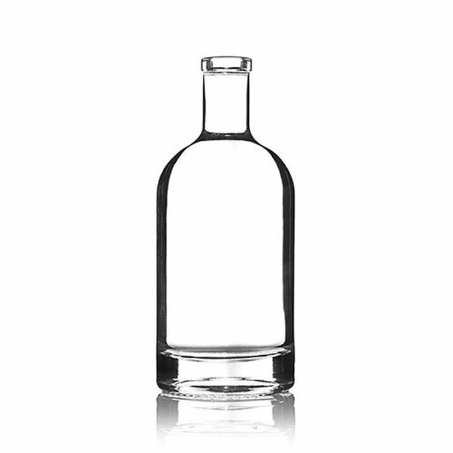 750ml Flint (Clear) Nordic Spirits Bar Top Round Glass Bottle - 21mm Neck Diameter
