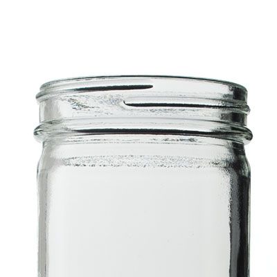 8oz (240ml) Flint (Clear) Paragon Round Glass Jar - 58-400 Neck