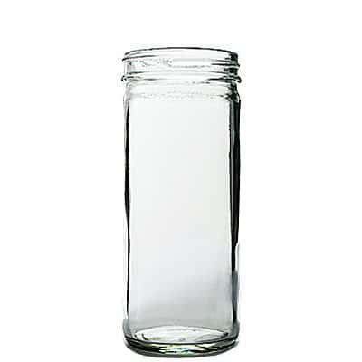 Clear Glass Tall Jars, 8oz, 58-400 neck finish, No Caps, case/24