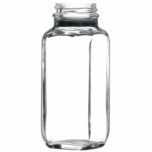 Bulk French Square Wide Mouth Glass Bottle 8oz (240ml)