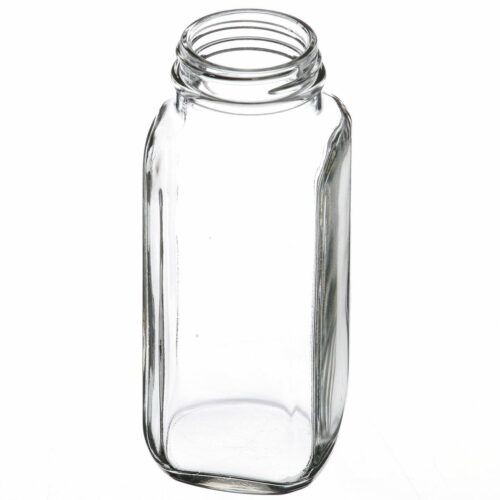 Bulk French Square Wide Mouth Glass Bottle 8oz (240ml)